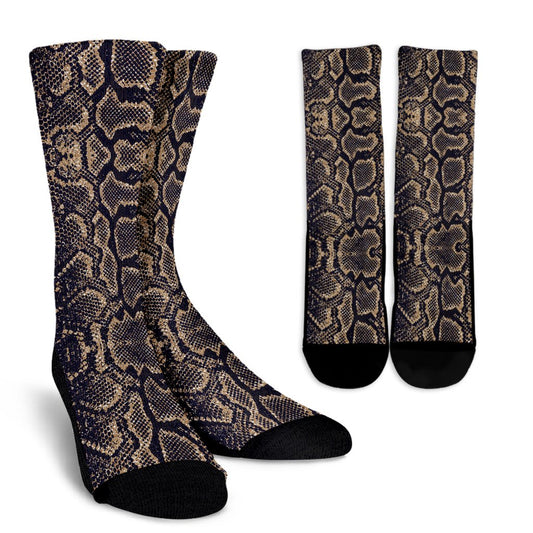 Snake Skin Pattern Print Crew Socks