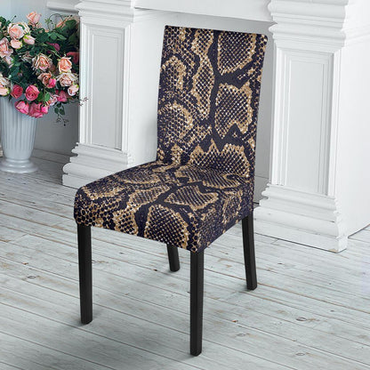 Snake Skin Pattern Print Dining Chair Slipcover-JTAMIGO.COM