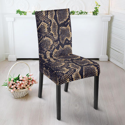 Snake Skin Pattern Print Dining Chair Slipcover-JTAMIGO.COM