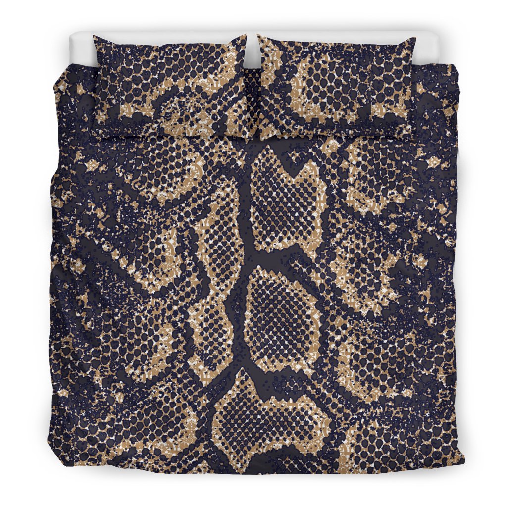 Snake Skin Pattern Print Duvet Cover Bedding Set