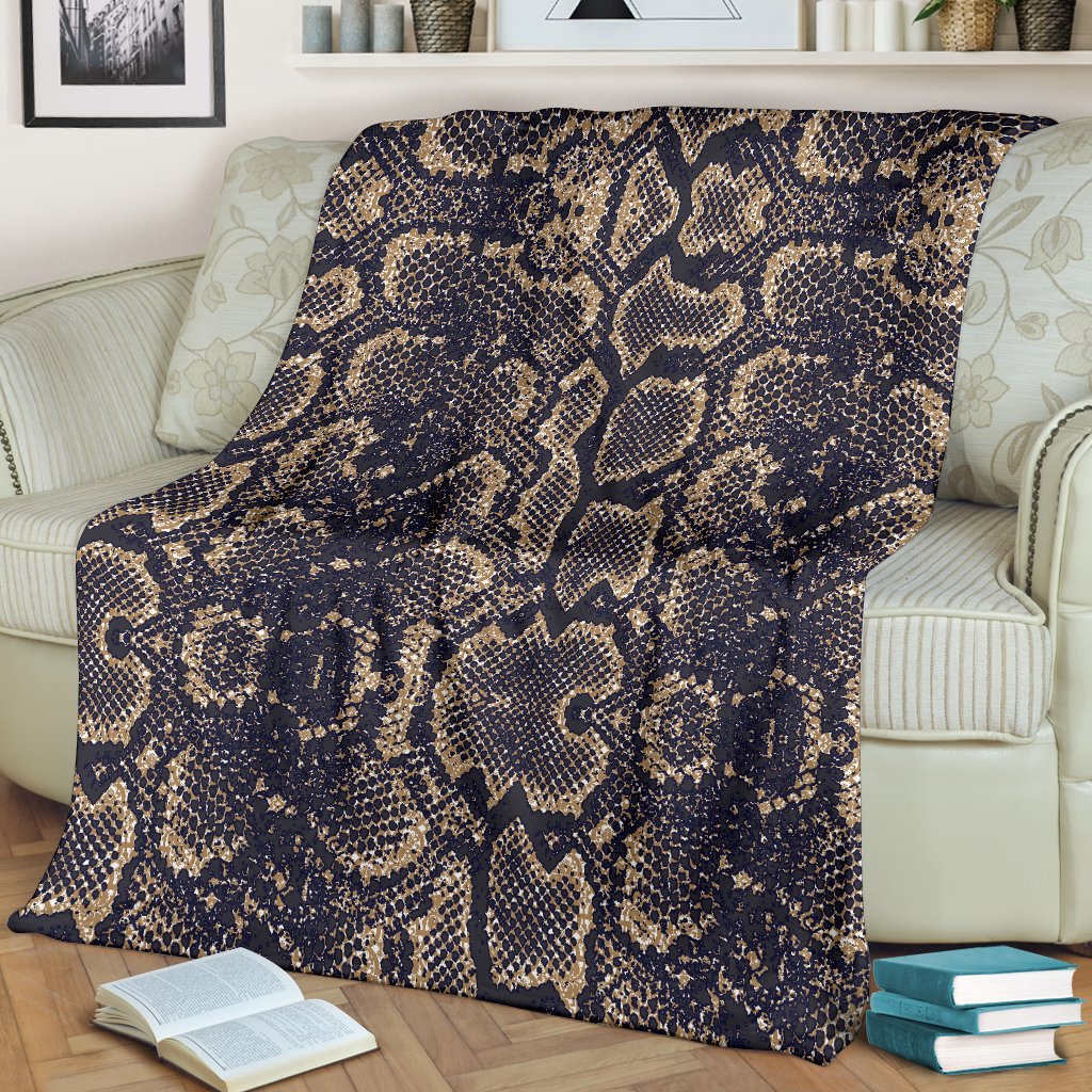Snake Skin Pattern Print Fleece Blanket