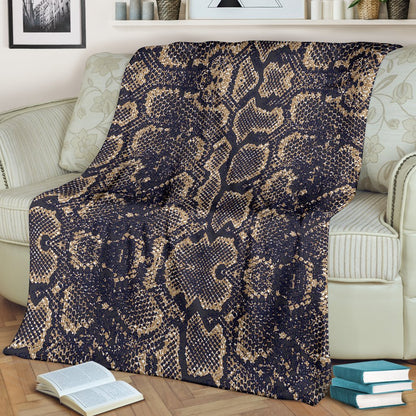 Snake Skin Pattern Print Fleece Blanket