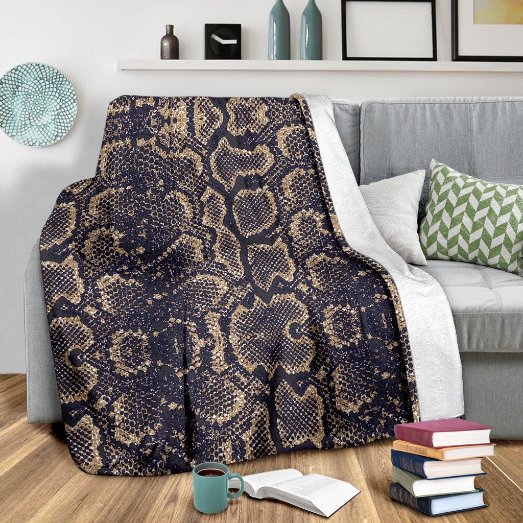 Snake Skin Pattern Print Fleece Blanket