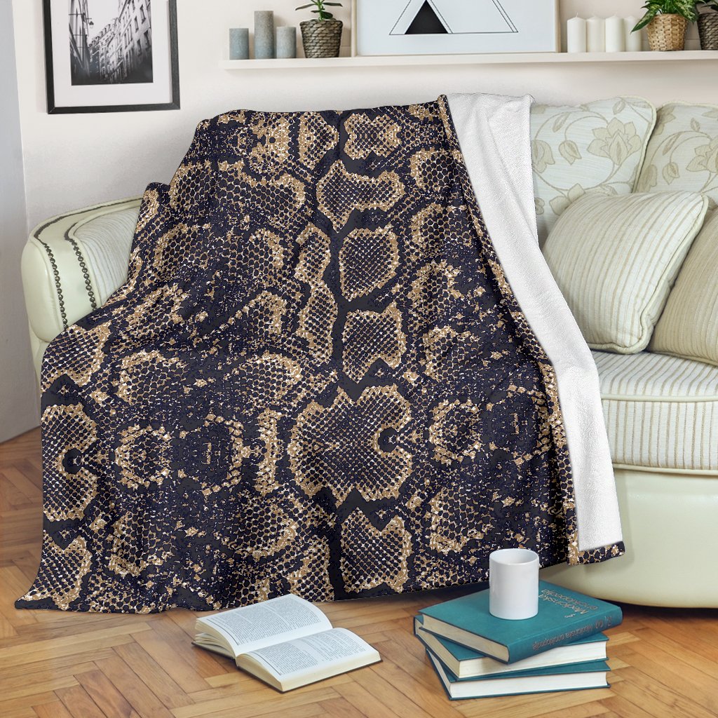 Snake Skin Pattern Print Fleece Blanket