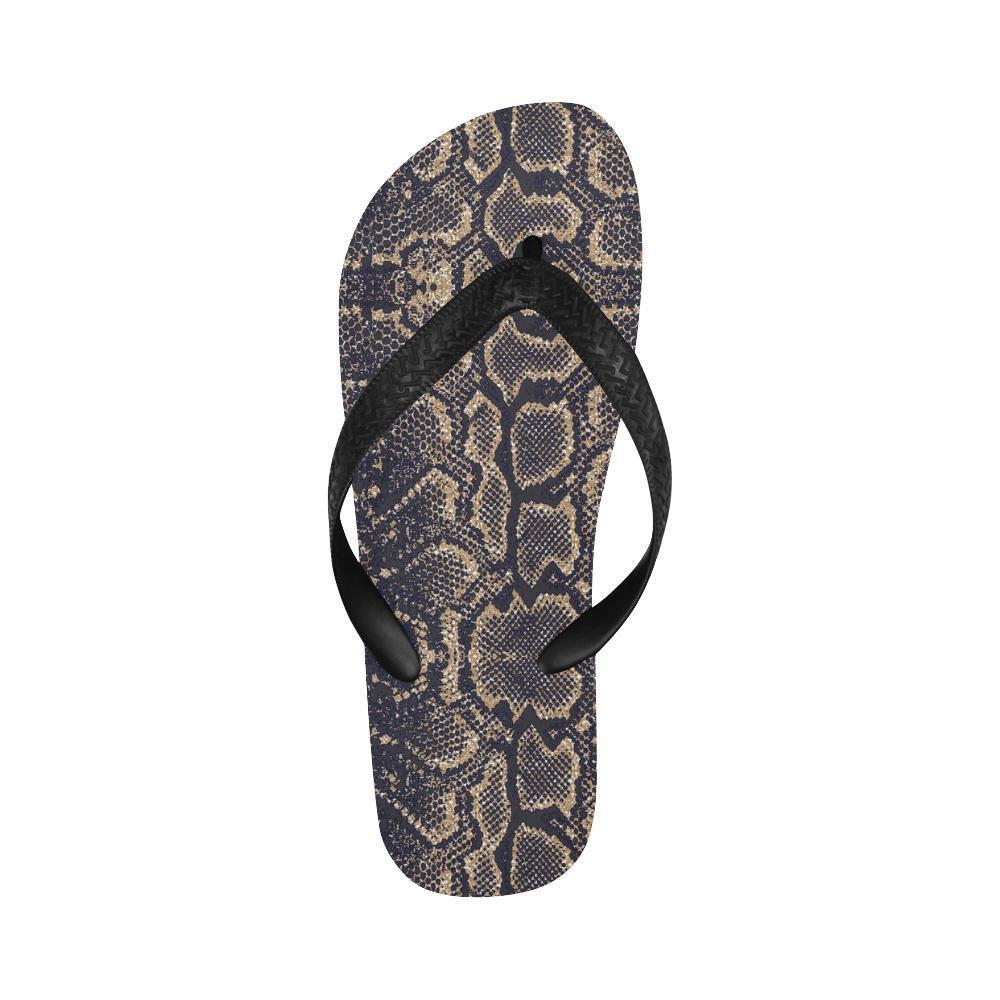 Snake Skin Pattern Print Flip Flops-JTAMIGO.COM