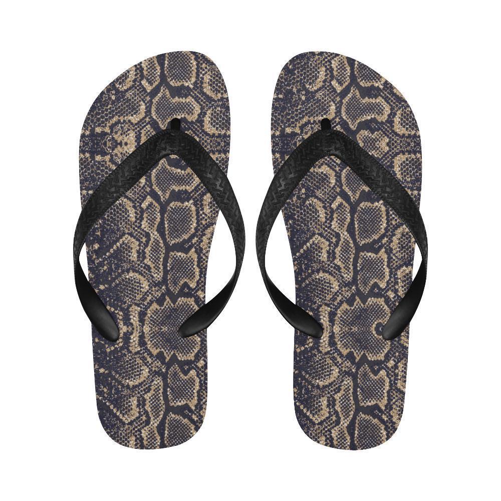 Snake Skin Pattern Print Flip Flops-JTAMIGO.COM