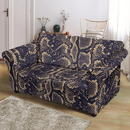 Snake Skin Pattern Print Loveseat Slipcover-JTAMIGO.COM