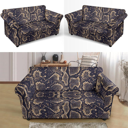 Snake Skin Pattern Print Loveseat Slipcover-JTAMIGO.COM