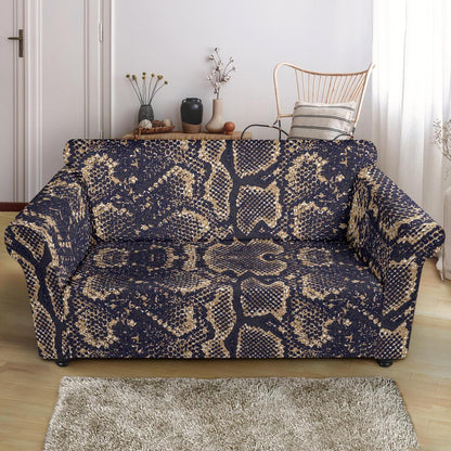 Snake Skin Pattern Print Loveseat Slipcover-JTAMIGO.COM