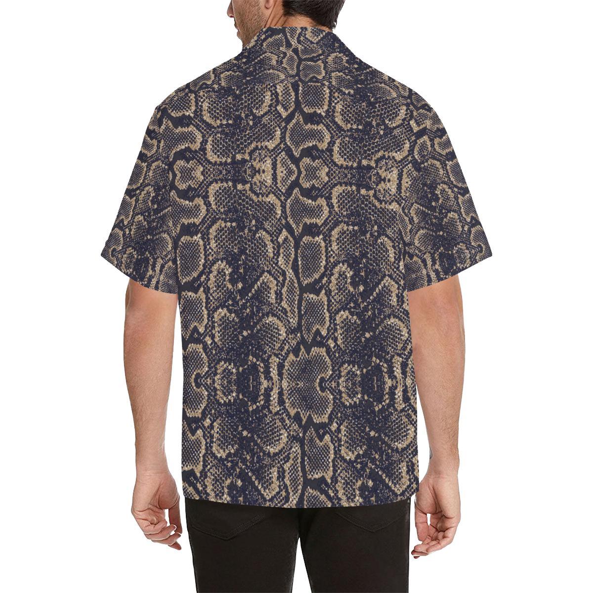 Snake Skin Pattern Print Men Aloha Hawaiian Shirt