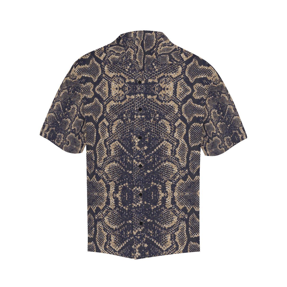 Snake Skin Pattern Print Men Aloha Hawaiian Shirt