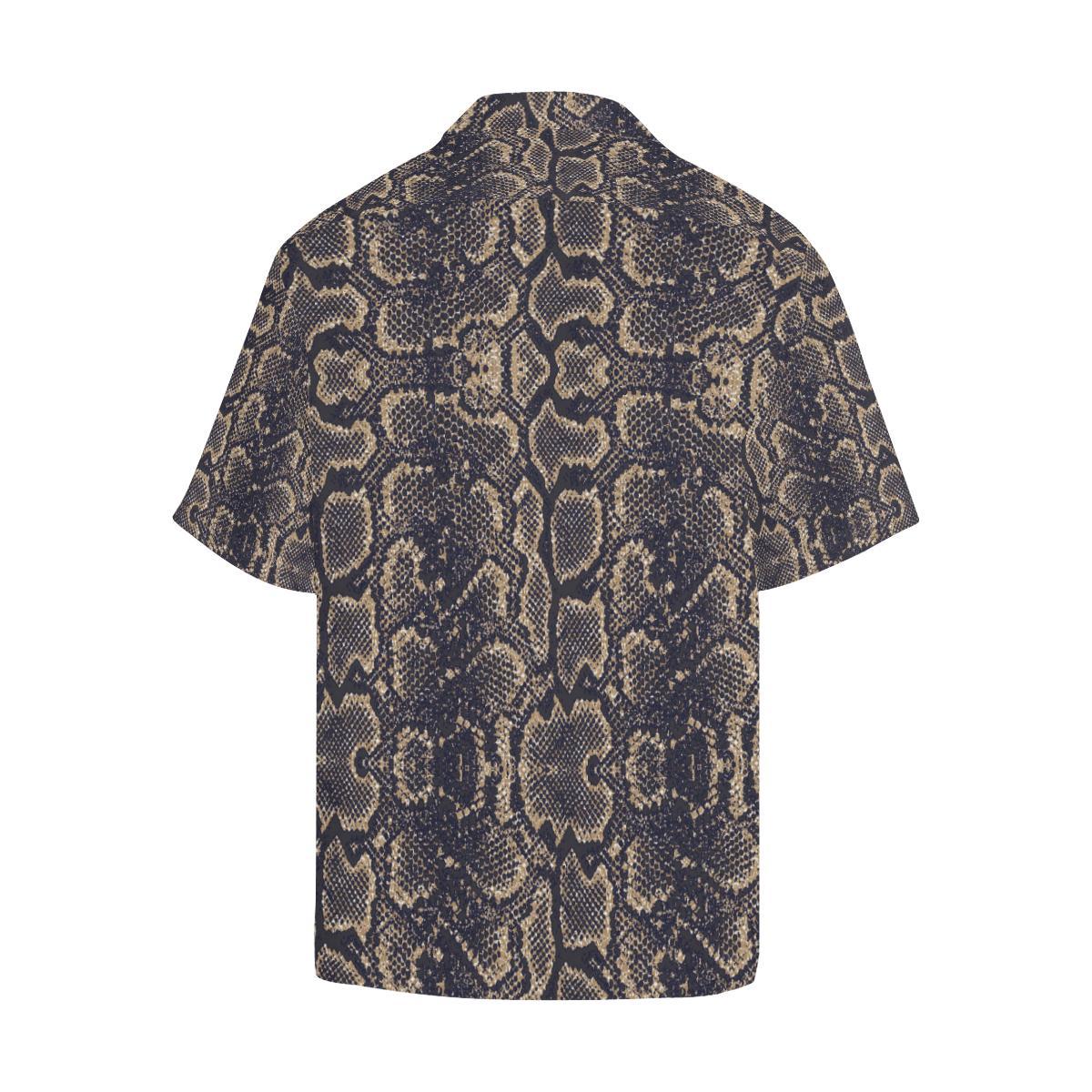 Snake Skin Pattern Print Men Aloha Hawaiian Shirt