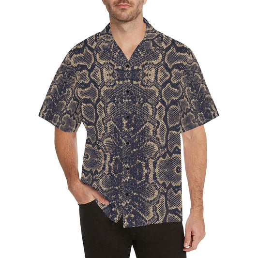 Snake Skin Pattern Print Men Aloha Hawaiian Shirt