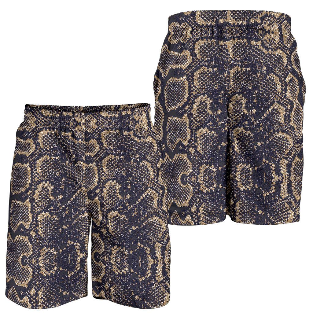 Snake Skin Pattern Print Mens Shorts-JTAMIGO.COM