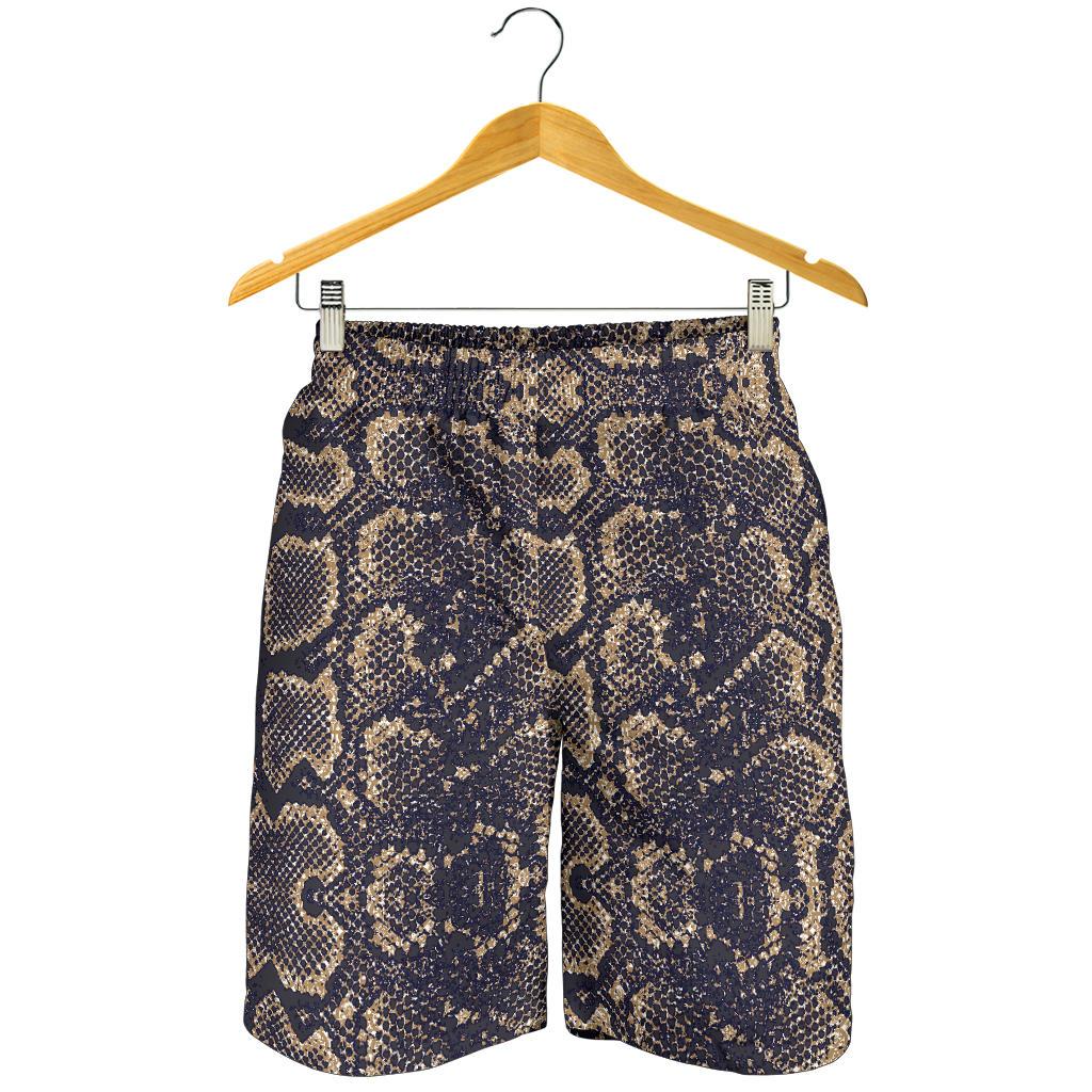 Snake Skin Pattern Print Mens Shorts-JTAMIGO.COM