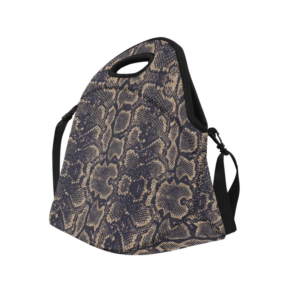 Snake Skin Pattern Print Neoprene Lunch Bag (Model 1669)(Large)-JTAMIGO.COM