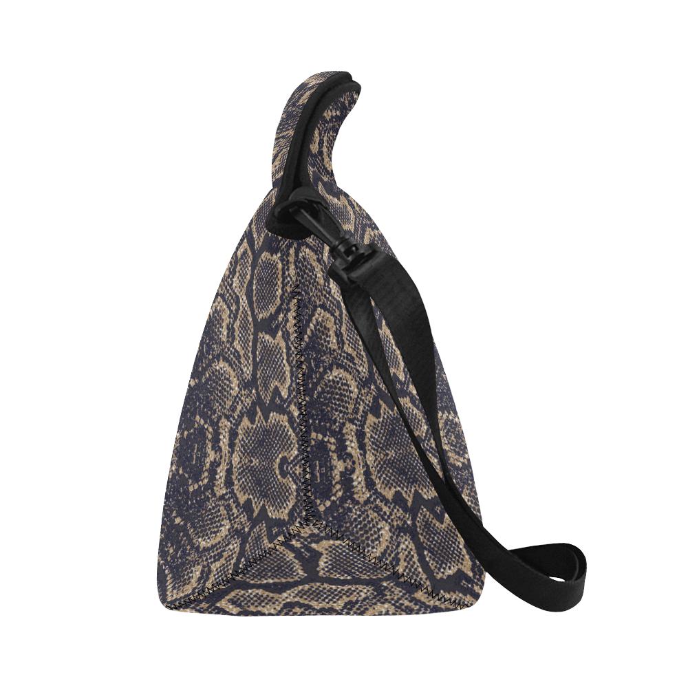 Snake Skin Pattern Print Neoprene Lunch Bag (Model 1669)(Large)-JTAMIGO.COM