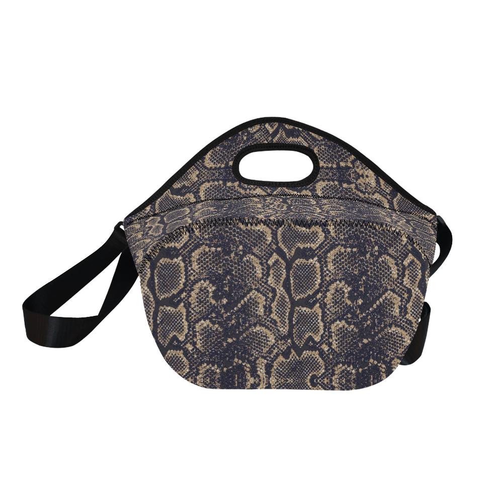 Snake Skin Pattern Print Neoprene Lunch Bag (Model 1669)(Large)-JTAMIGO.COM