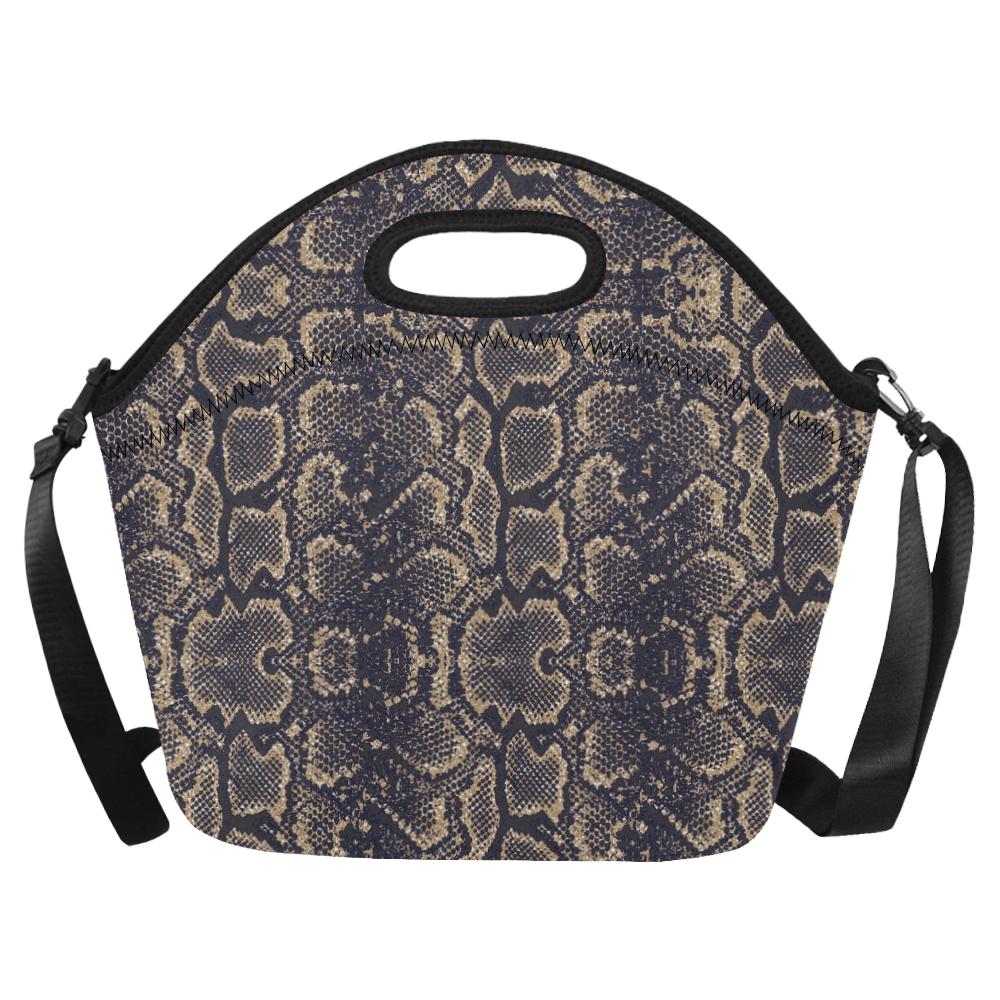 Snake Skin Pattern Print Neoprene Lunch Bag (Model 1669)(Large)-JTAMIGO.COM