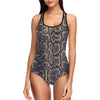 Snake Skin Pattern Print One Piece Swimsuit-JTAMIGO.COM
