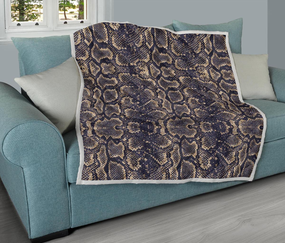 Snake Skin Pattern Print Premium Quilt-JTAMIGO.COM