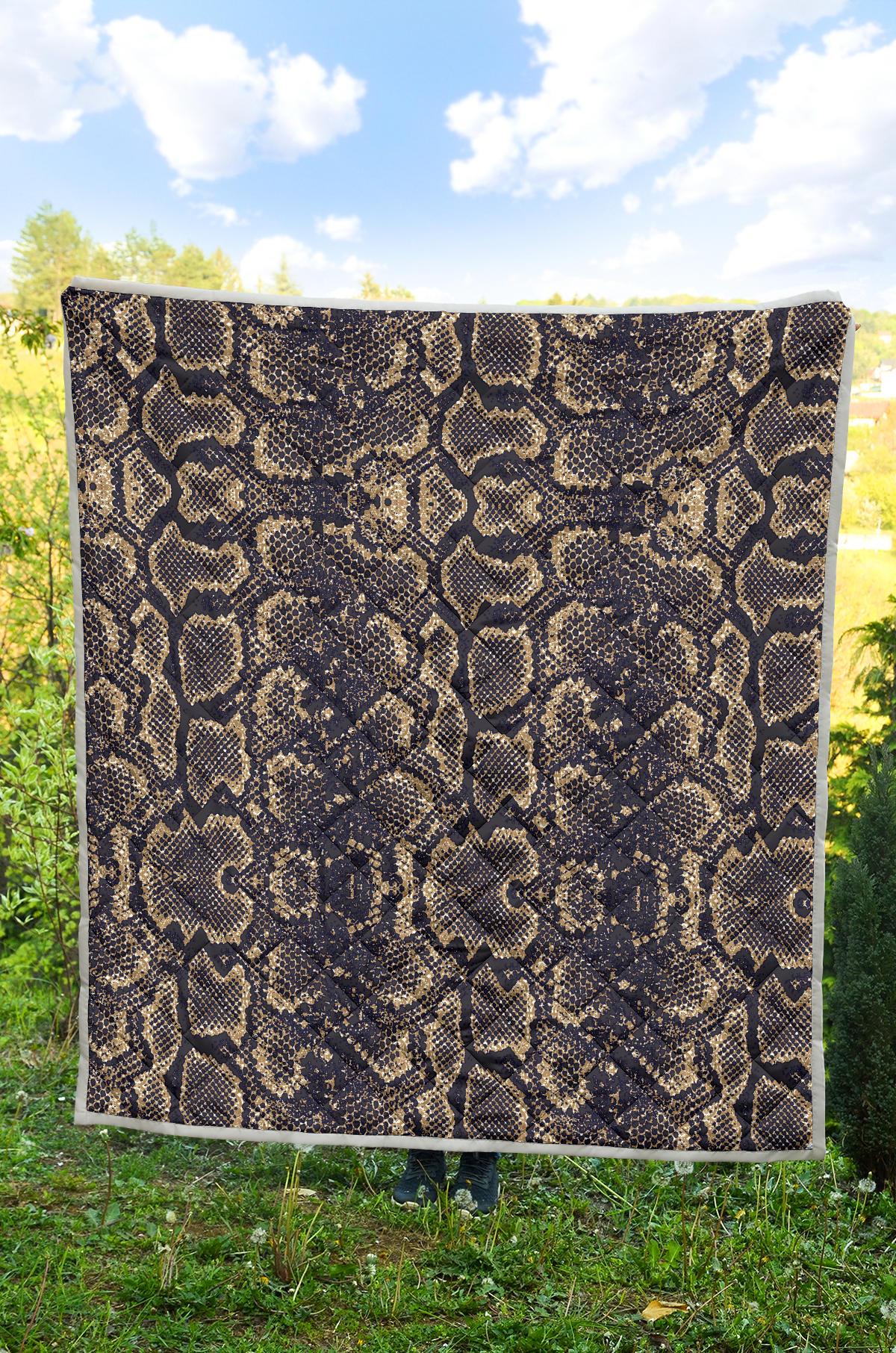 Snake Skin Pattern Print Premium Quilt-JTAMIGO.COM