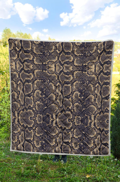 Snake Skin Pattern Print Premium Quilt-JTAMIGO.COM