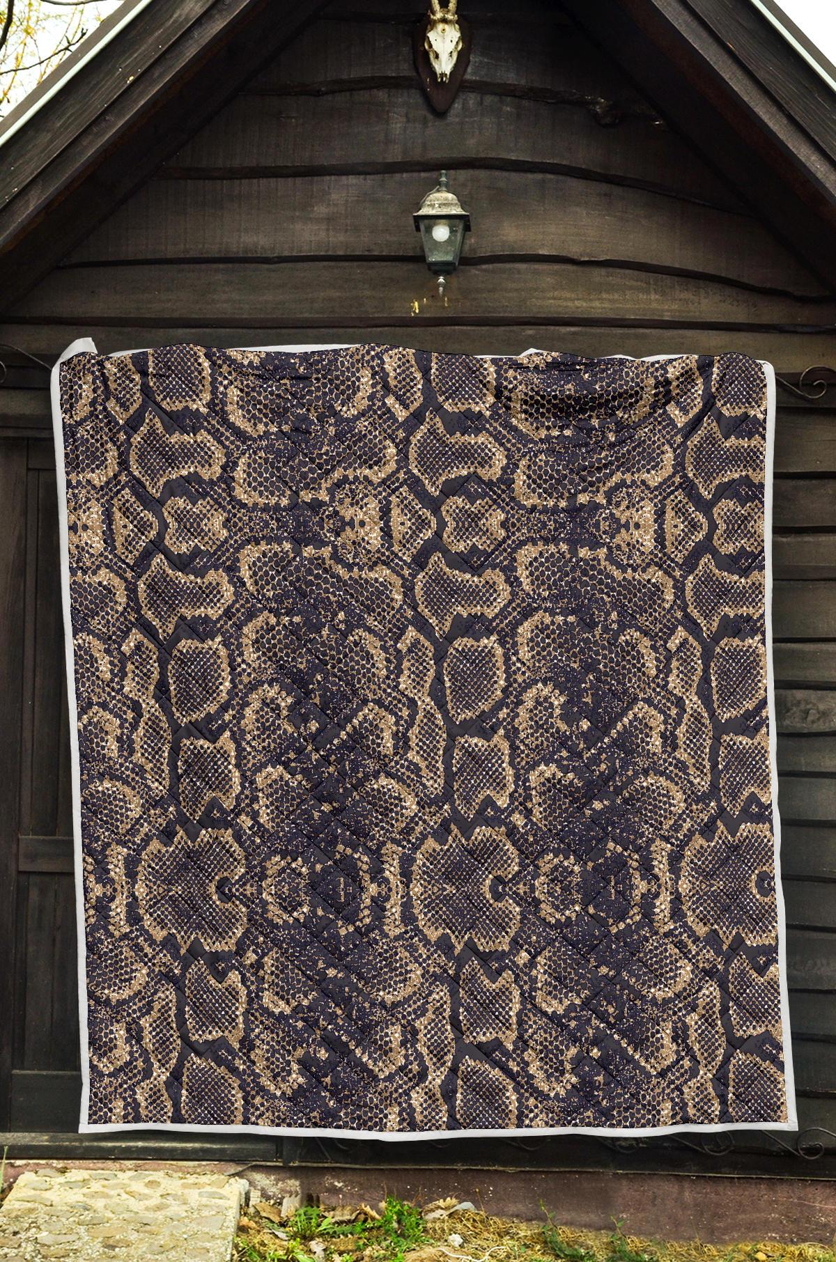 Snake Skin Pattern Print Premium Quilt-JTAMIGO.COM