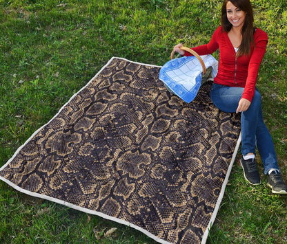 Snake Skin Pattern Print Premium Quilt-JTAMIGO.COM