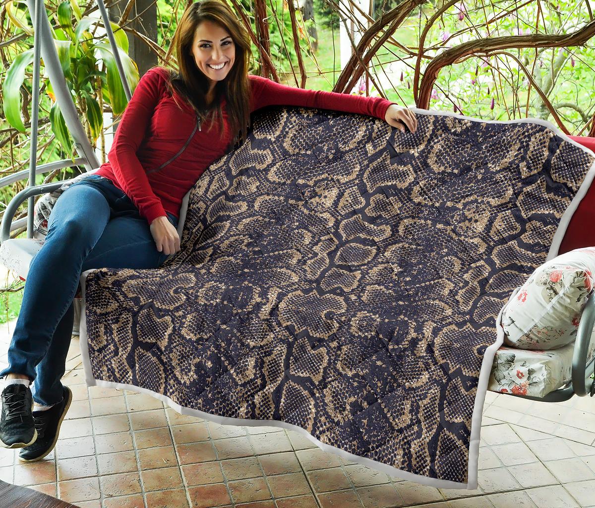 Snake Skin Pattern Print Premium Quilt-JTAMIGO.COM