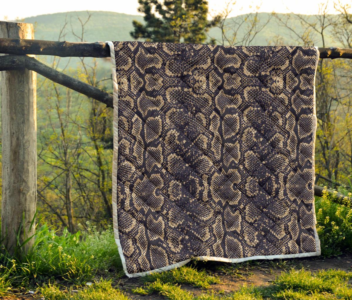 Snake Skin Pattern Print Premium Quilt-JTAMIGO.COM