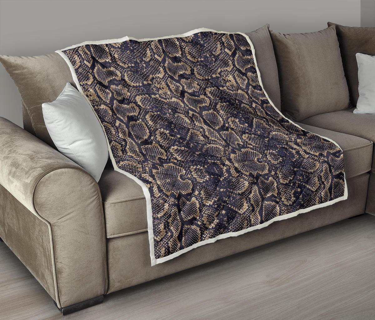 Snake Skin Pattern Print Premium Quilt-JTAMIGO.COM