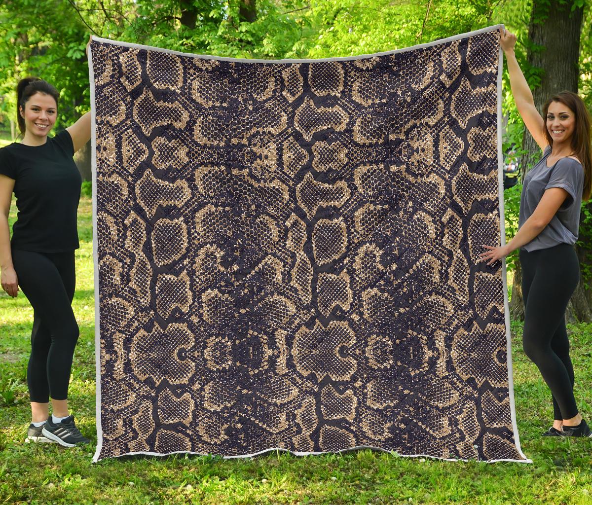 Snake Skin Pattern Print Premium Quilt-JTAMIGO.COM