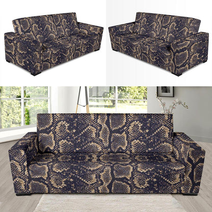 Snake Skin Pattern Print Sofa Slipcover-JTAMIGO.COM
