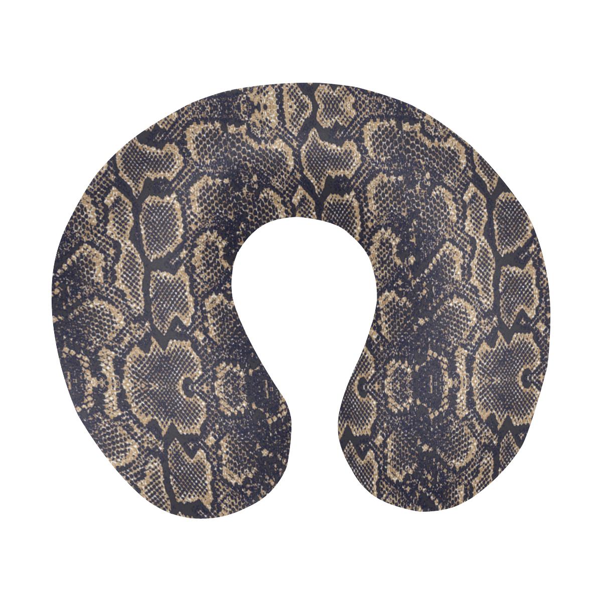 Snake Skin Pattern Print U-Shaped Travel Neck Pillow-JTAMIGO.COM