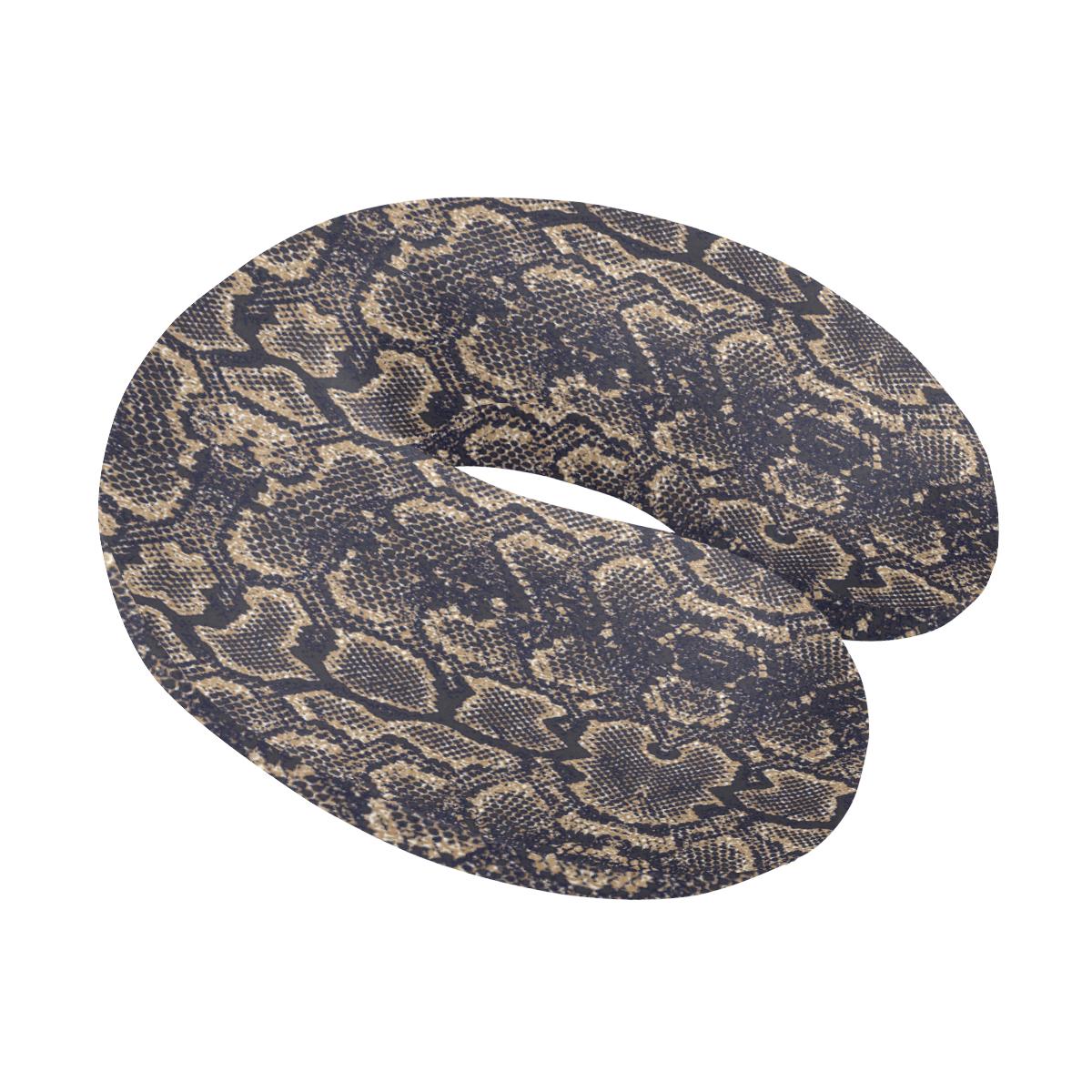 Snake Skin Pattern Print U-Shaped Travel Neck Pillow-JTAMIGO.COM