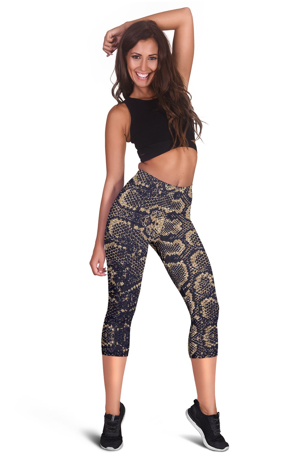 Snake Skin Pattern Print Women Capris