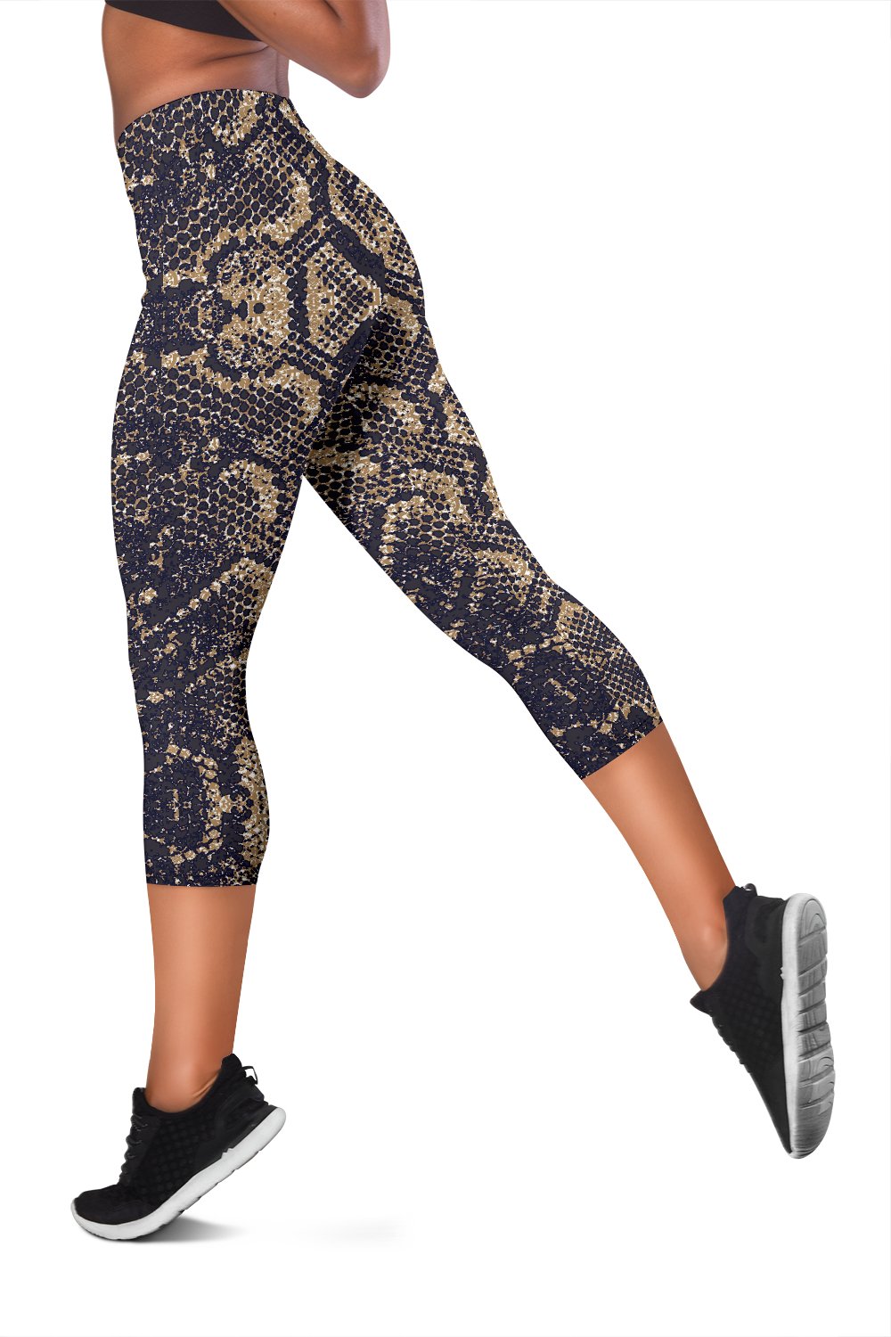 Snake Skin Pattern Print Women Capris
