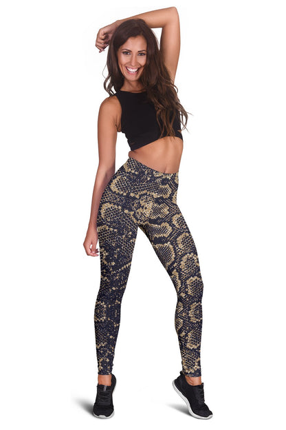 Snake Skin Pattern Print Women Leggings