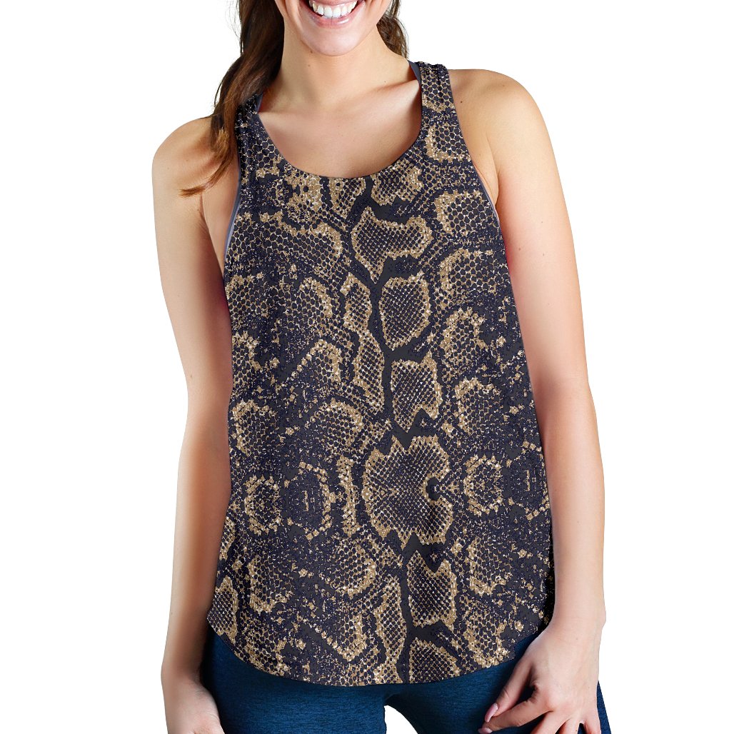 Snake Skin Pattern Print Women Racerback Tank Top