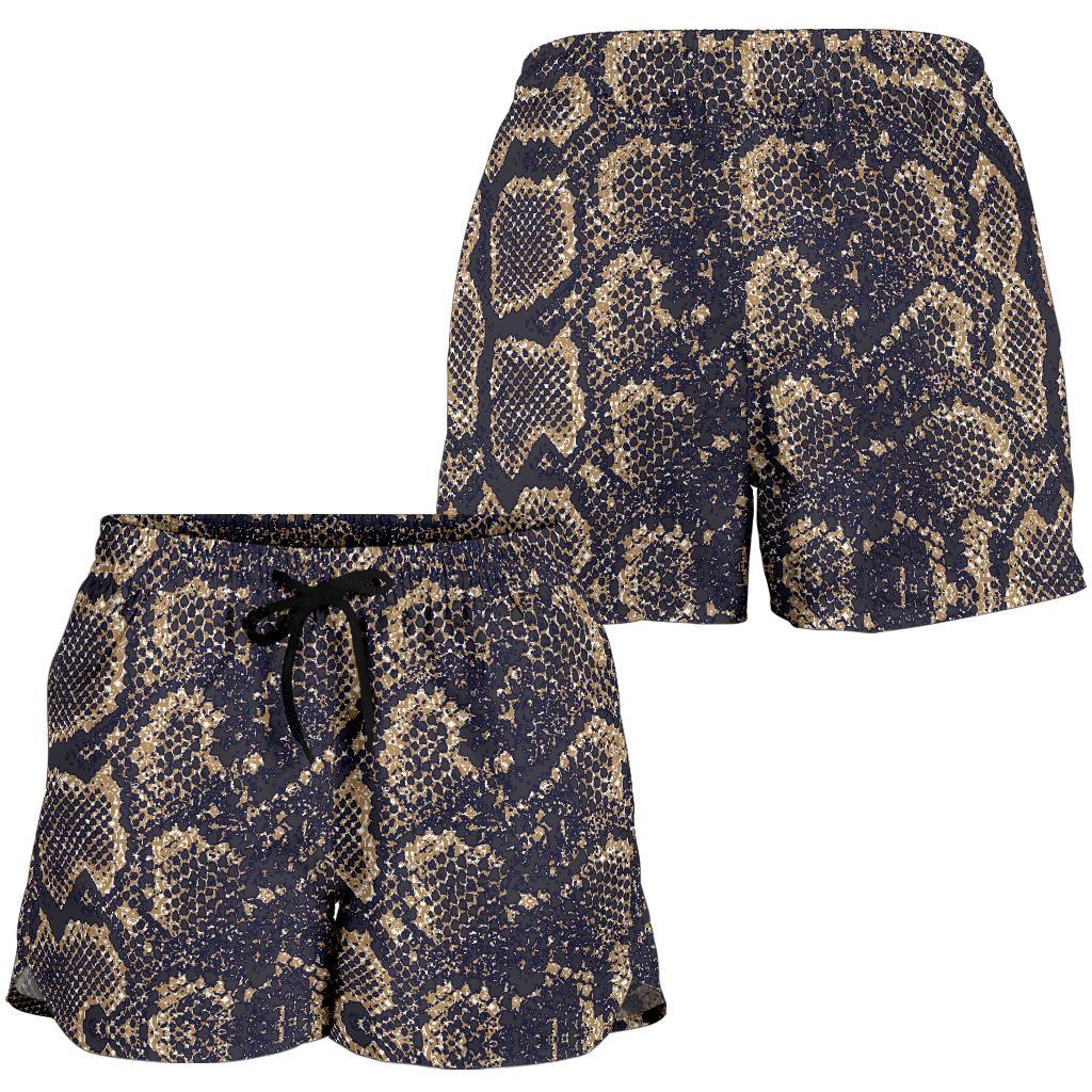 Snake Skin Pattern Print Women Shorts-JTAMIGO.COM