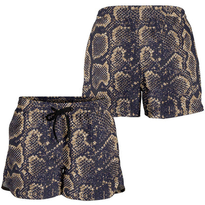 Snake Skin Pattern Print Women Shorts-JTAMIGO.COM