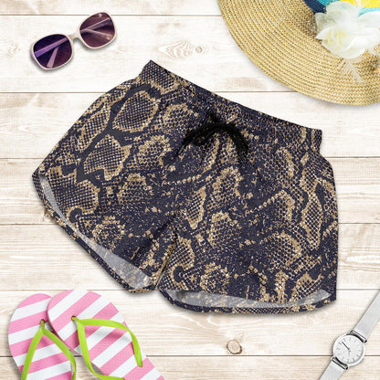 Snake Skin Pattern Print Women Shorts-JTAMIGO.COM