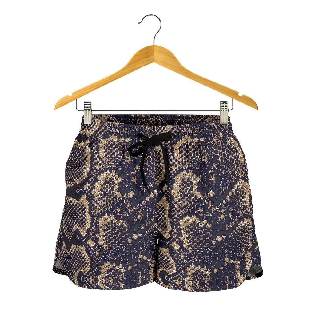 Snake Skin Pattern Print Women Shorts-JTAMIGO.COM