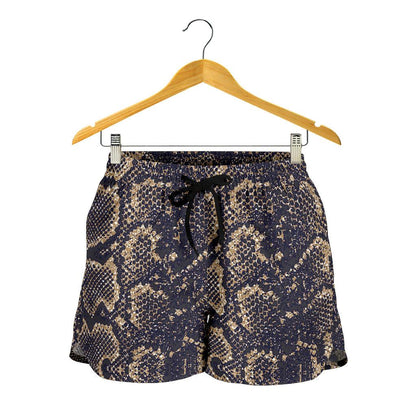 Snake Skin Pattern Print Women Shorts-JTAMIGO.COM