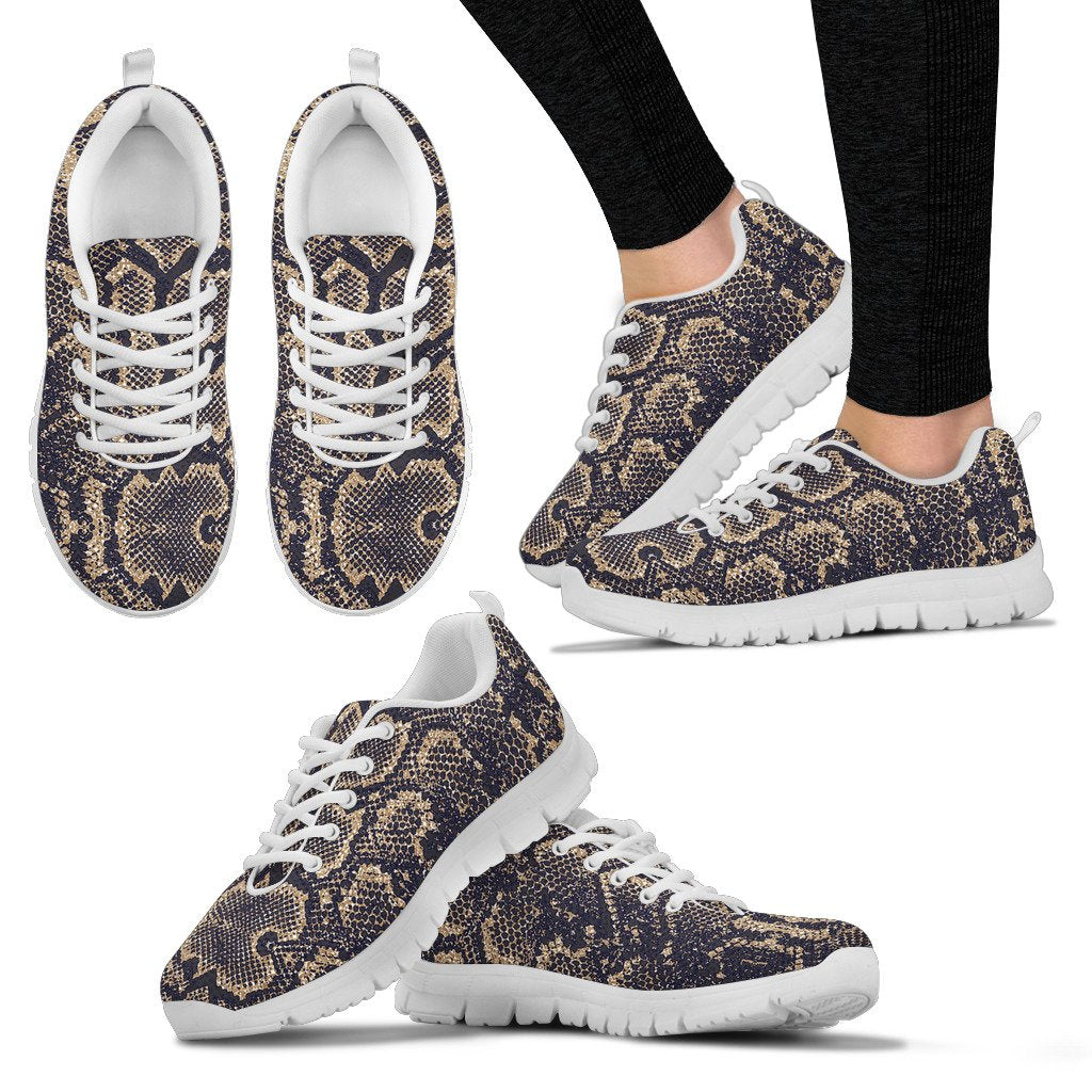 Snake Skin Pattern Print Women Sneakers Shoes