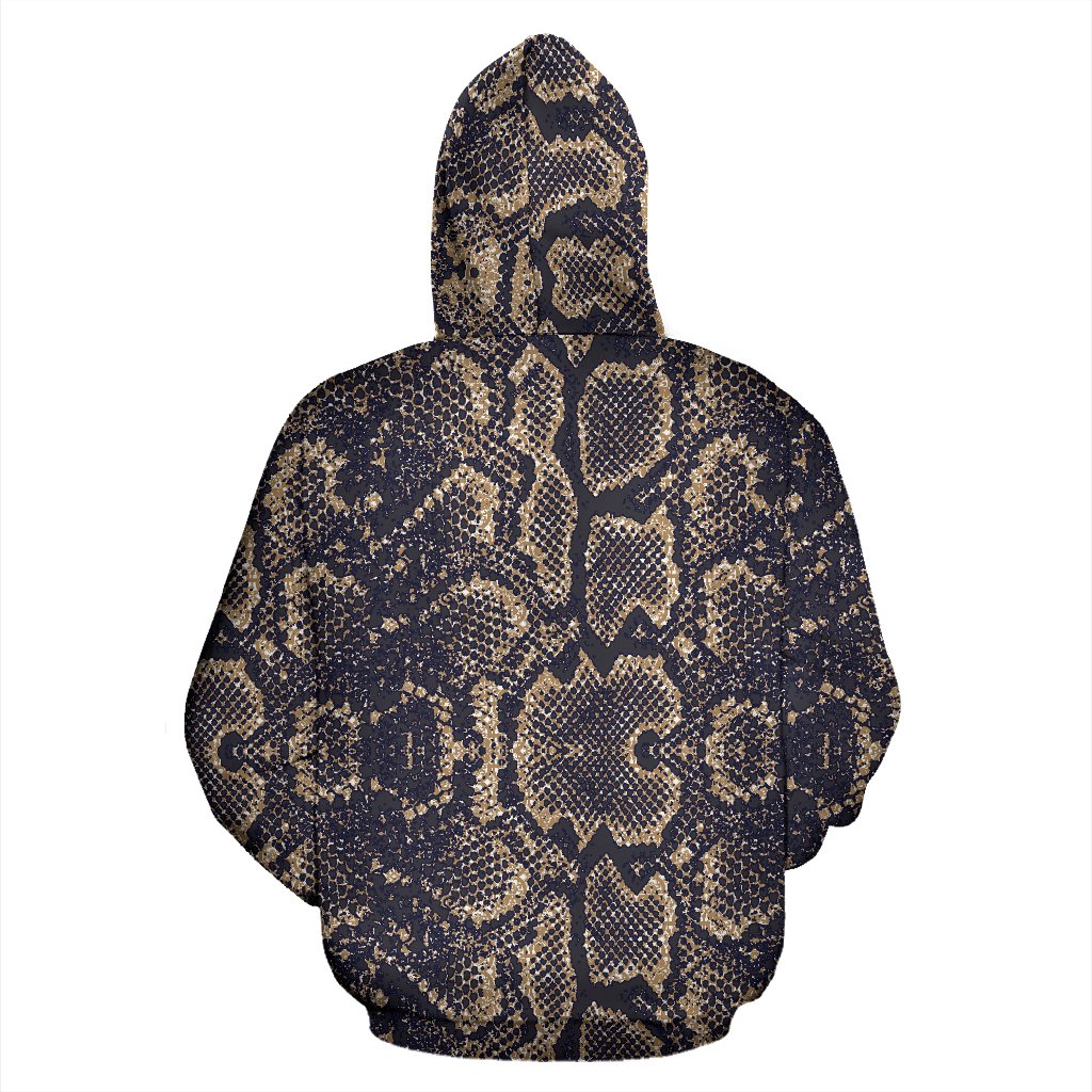Snake Skin Pattern Print Zip Up Hoodie