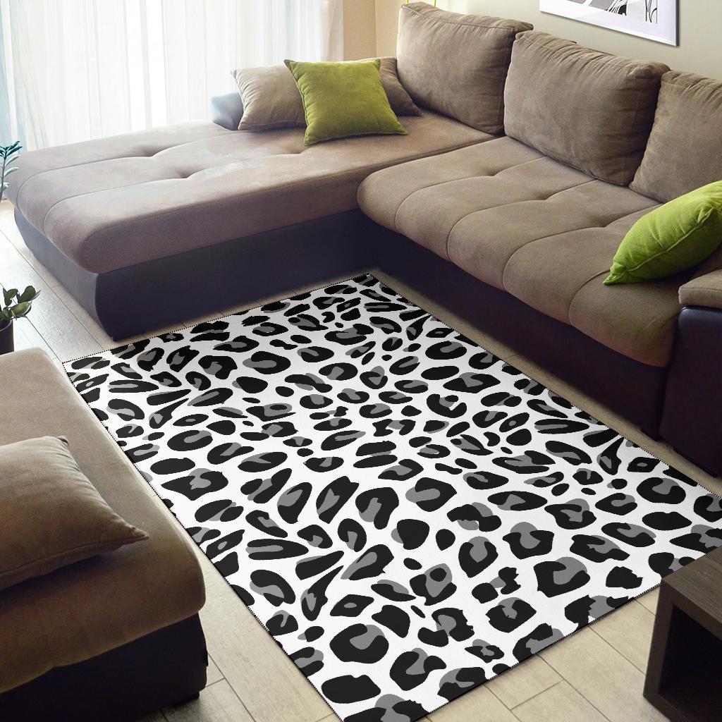 Snow Leopard Skin Print Area Rugs-JTAMIGO.COM