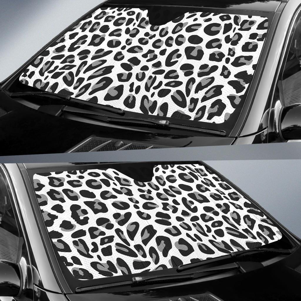 Snow Leopard Skin Print Car Sun Shade For Windshield