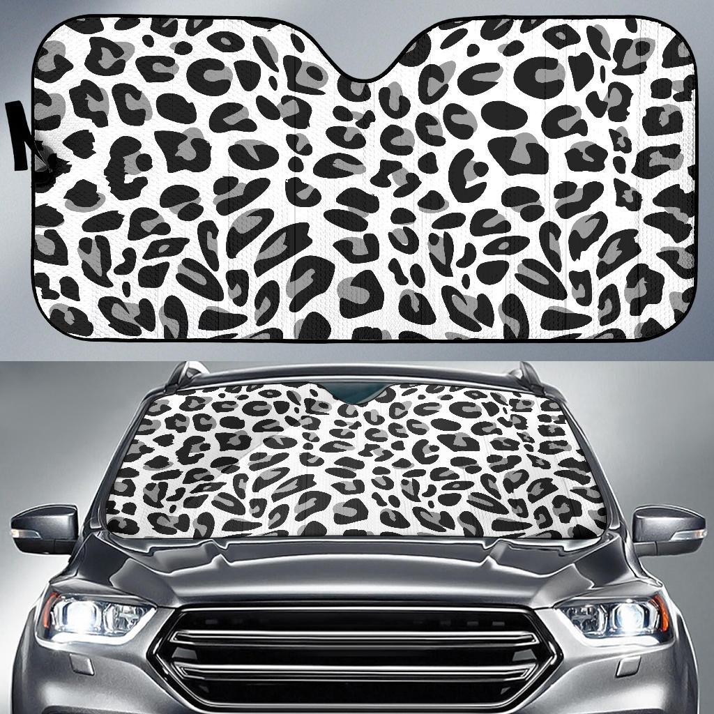 Snow Leopard Skin Print Car Sun Shade For Windshield